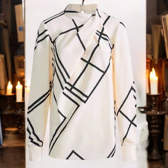 NWT Women's Geometric-Print Blouse - Picture 13 of 16